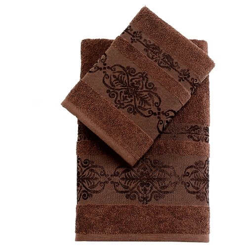 фото Комплект махровых полотенец "karna" rebeka 50x90-70х140 см 1/2 коричневый