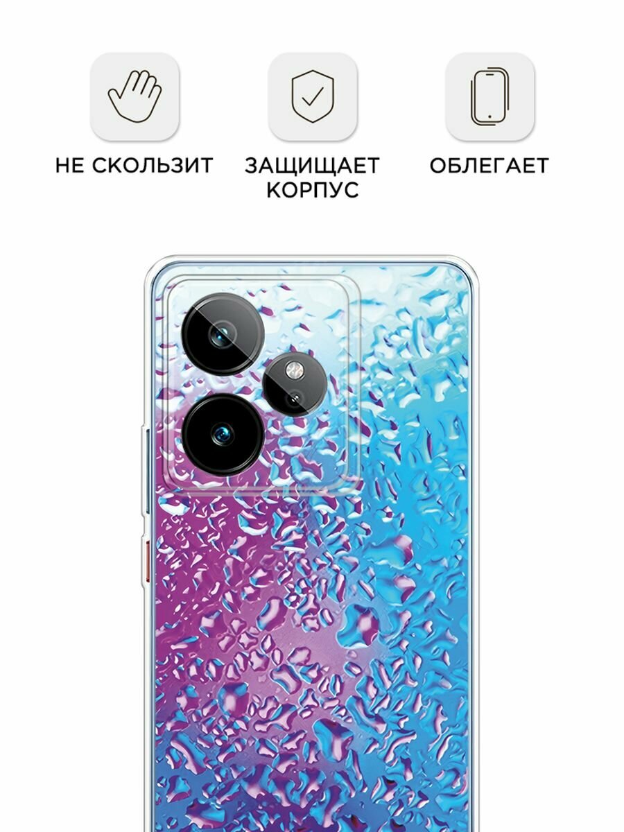Чехол на Realme GT 7/GT 7T / Реалми GT 7/GT 7T с принтом "Капли на стекле" — фото 1