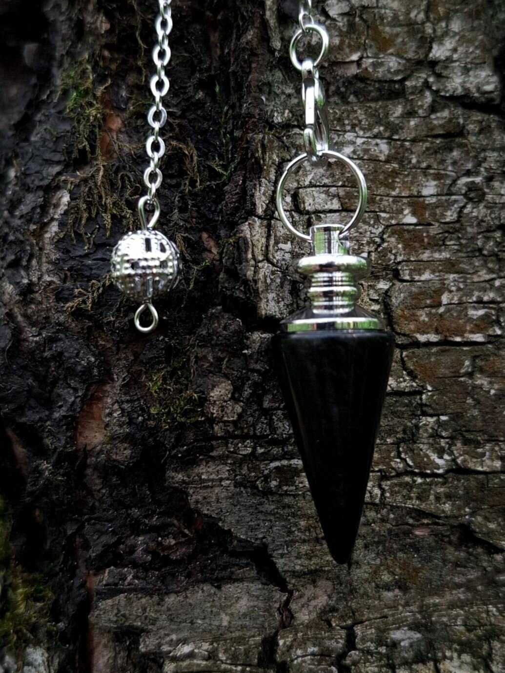 Маятник для биолокации из чёрного агата