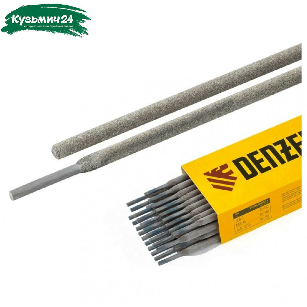 Электроды Denzel DER-46 3 мм 1 кг 97514 рутиловое покрытие Для ручной дуговой сварки деталей