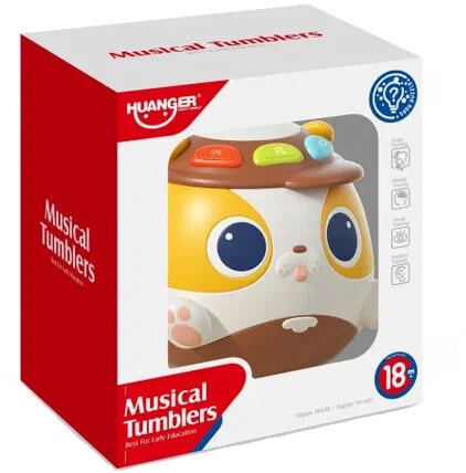 Неваляшка развивающая музыкальная для малышей HUANGER Acousto-Optic Puppy Tumbler для детей от 18 месяцев — фото 1