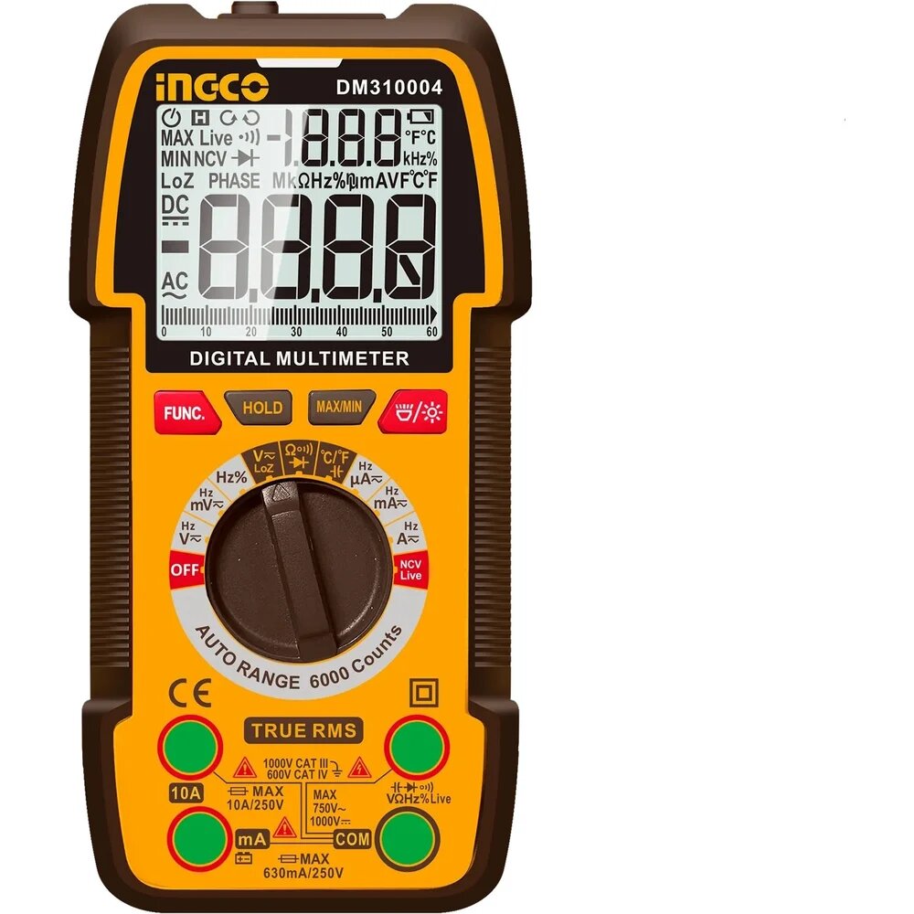 INGCO Мультиметр цифровой 1000В INDUSTRIAL DM310004