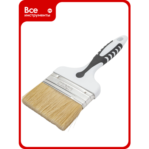 фото Кисть decor black white универсальная 100х15мм, светлая смешанная щетина, 2к ручка 880-100