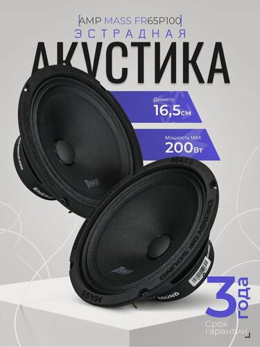 Изображение товара Автомобильные динамики эстрадные AMP MASS FR65P100, размер 16