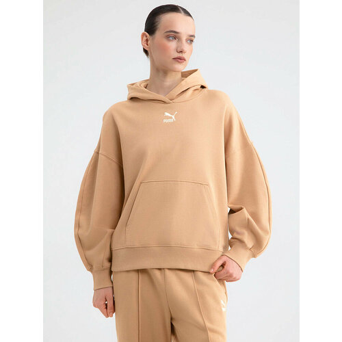 фото Худи puma classics oversized hoodie, 1 шт., размер 46-48, , бежевый