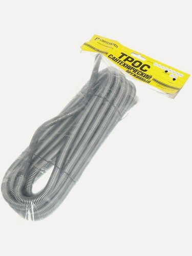 Изображение товара Трос сантехнический СантехКреп для засоров стояков, диаметр 13.5 мм, длина 7.5 м, пружинный инструмент, артикул 3.1.5.4.