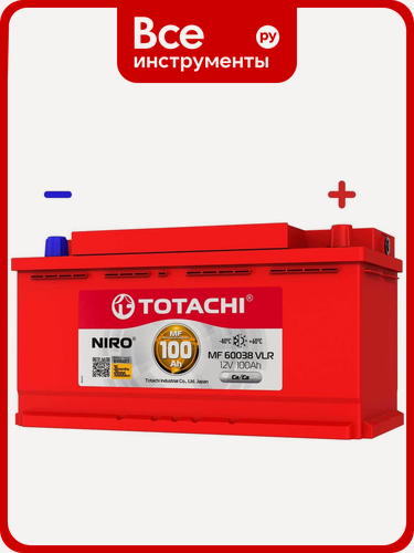 Изображение товара Аккумуляторная батарея TOTACHI АКБ NIRO MF 60038 VLR 100 а/ч поляр. обратная