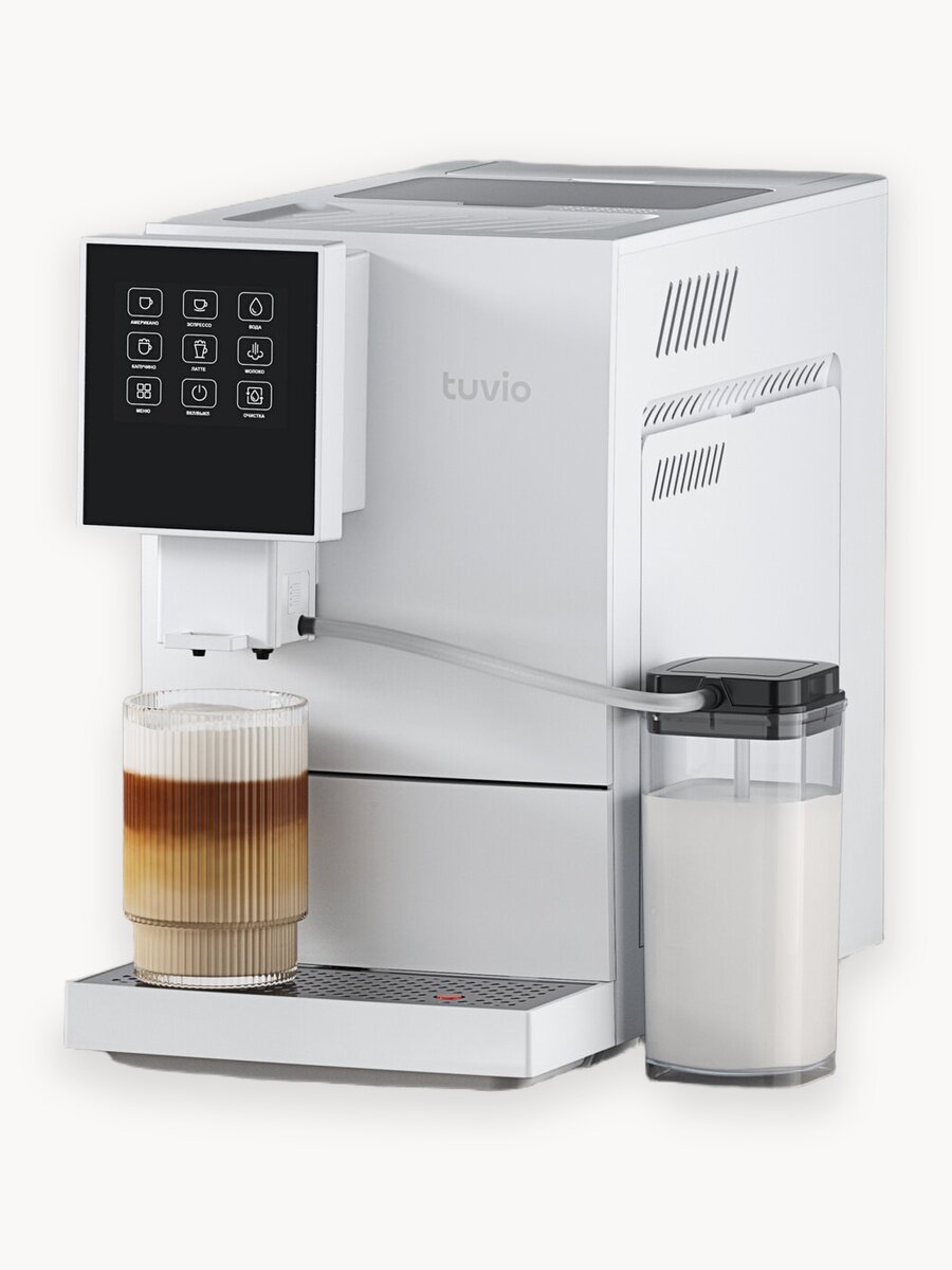 Кофемашина с автоматическим капучинатором Tuvio TCM20AA, белый