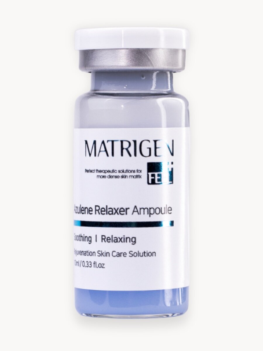 Matrigen Azulene Relaxer Ampoule Успокаивающая сыворотка с гиалуроновой кислотой и азуленом для чувствительной кожи лица, 10 мл