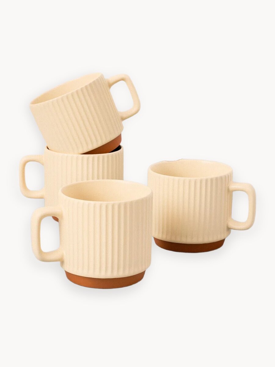 Набор керамических кружек для чая и кофе 4 шт