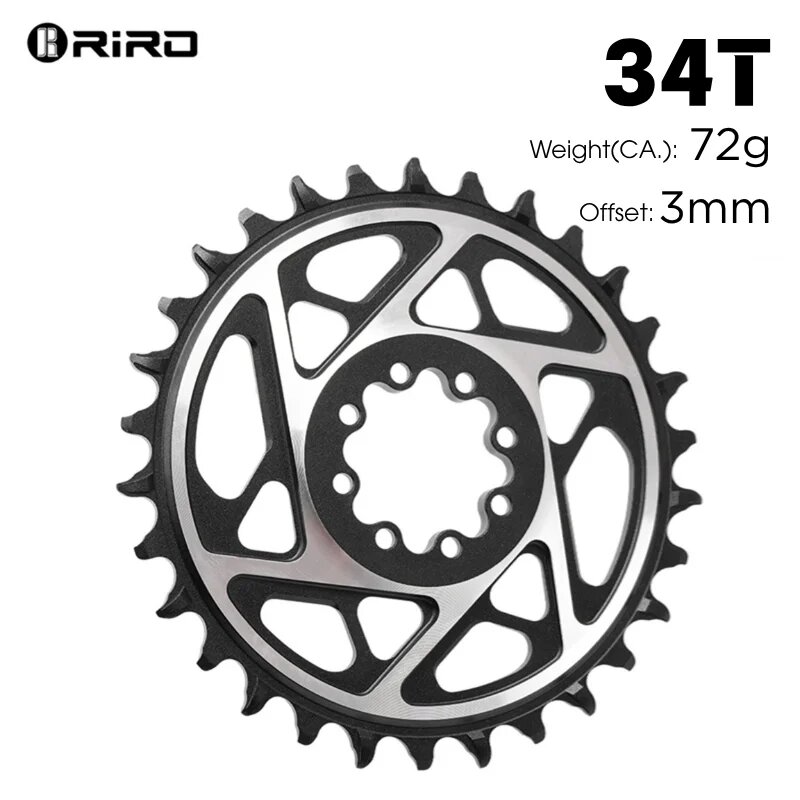 RIRO MTB звездчатая шестерня 30T-42T черная 8-Bolt 34T