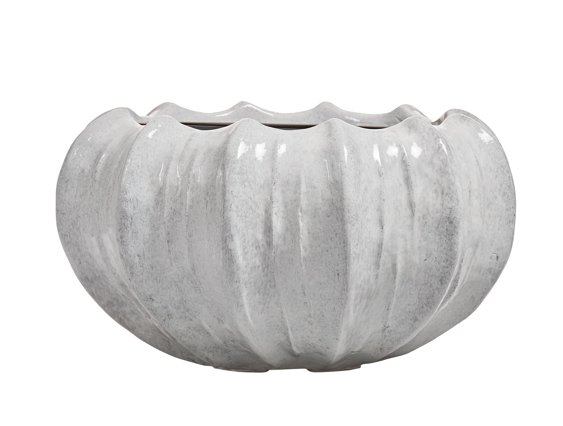 Кашпо TREEZ Effectory Aura Низкая Design-чаша Жемчужный лак д-53 см, в-31 см 1/1