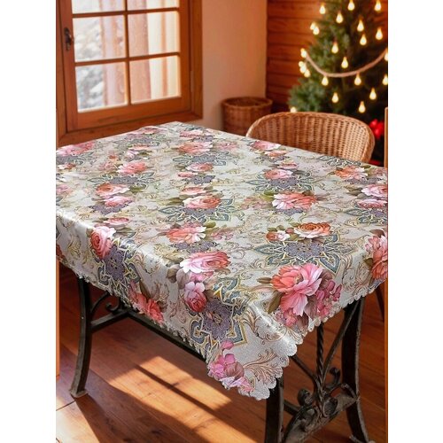 фото Скатерть на стол клеенка для кухни laid table 110 x 140см, тканевая основа, водоотталкивающая dekorama