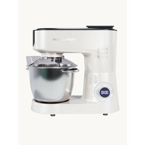 Кухонный комбайн Wollmer T1000, нержавеющая сталь, 1500Вт, 6л, 6 скоростей
