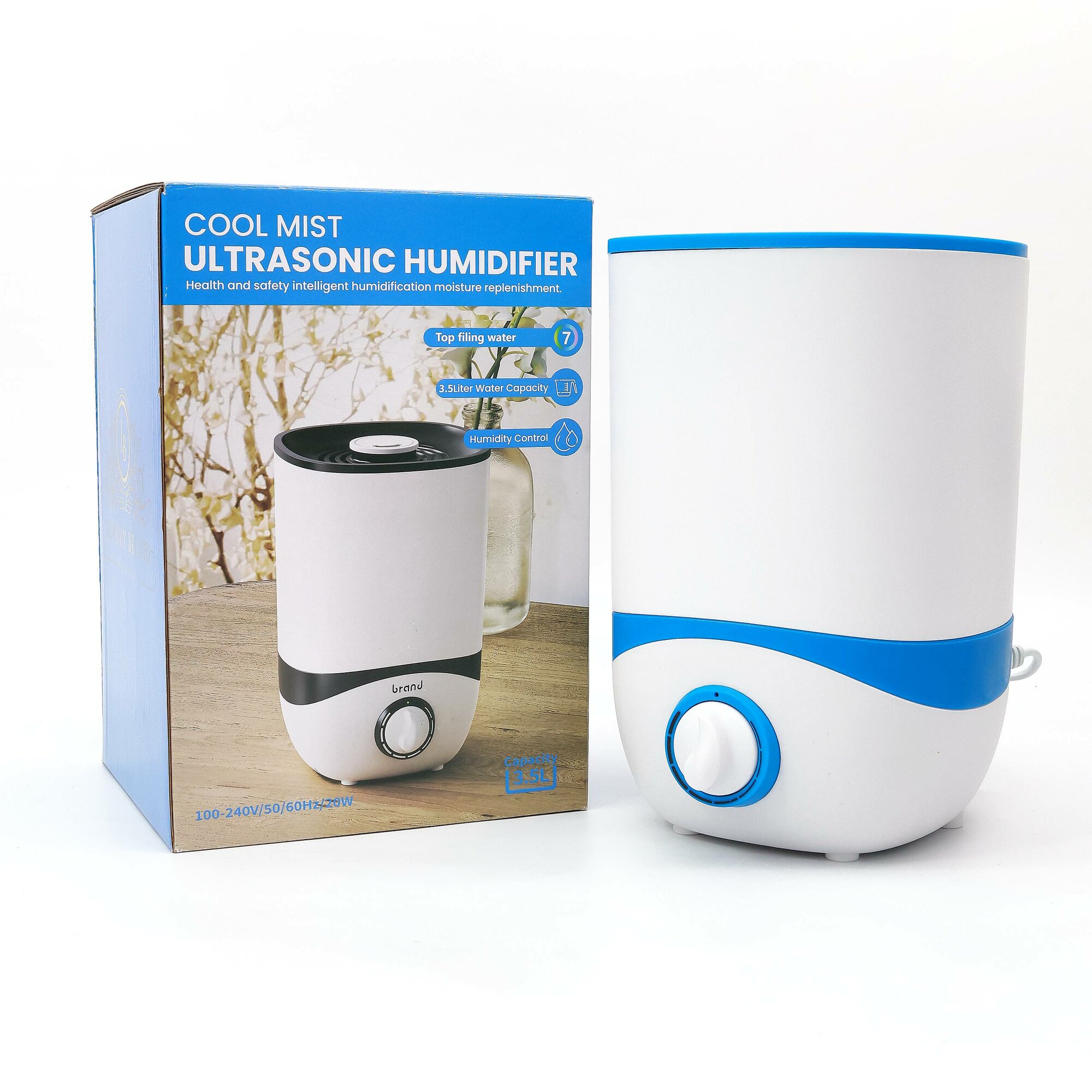 Ультразвуковой увлажнитель воздуха Cool Mist 3.5 л с верхним заливом и регулятором влажности увлажнитель воздуха, ультразвуковой увлажнитель, cool mist, увлажнитель 3.5 л, увлажнитель для дома, увлажнитель в спальню, увлажнитель с верхним заливом