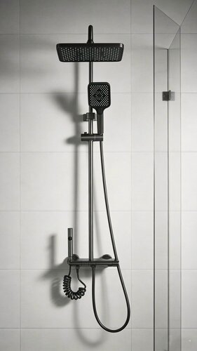 Изображение товара Душевая система Ceruttispa SALVI, матовая графит, с тропическим душем