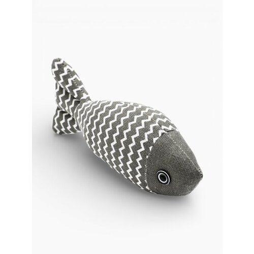 Игрушка для кошек Рыба моей мечты с кошачьей мятой 21 см серая 377₽
