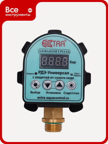 Изображение товара Реле давления электронное EXTRA акваконтроль РДЭ-Универсал-10-2,2 с электронным дисплеем, манометром, защита