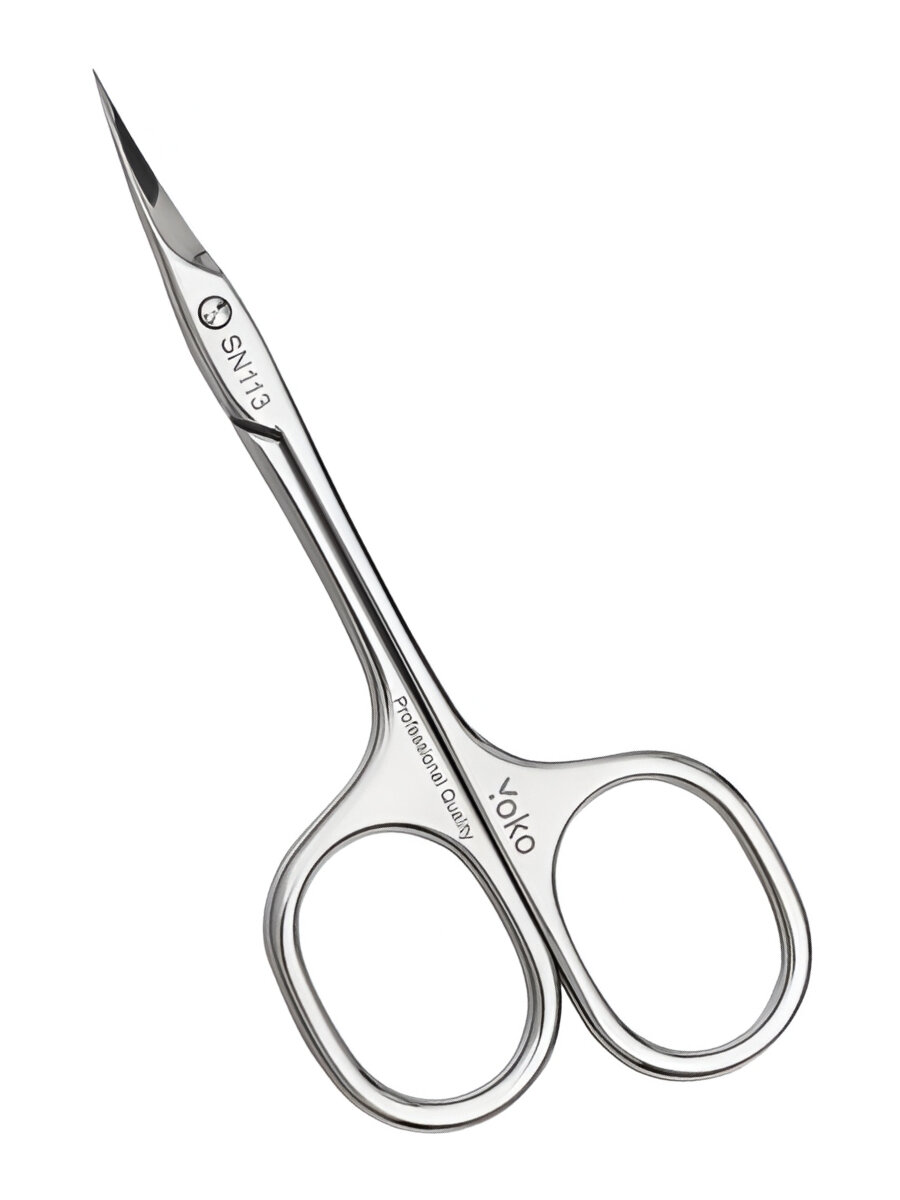YOKO Ножницы маникюрные для кутикулы изогнутые / Premium Series SN 113, глянцевые, ручная заточка, 10,5 см