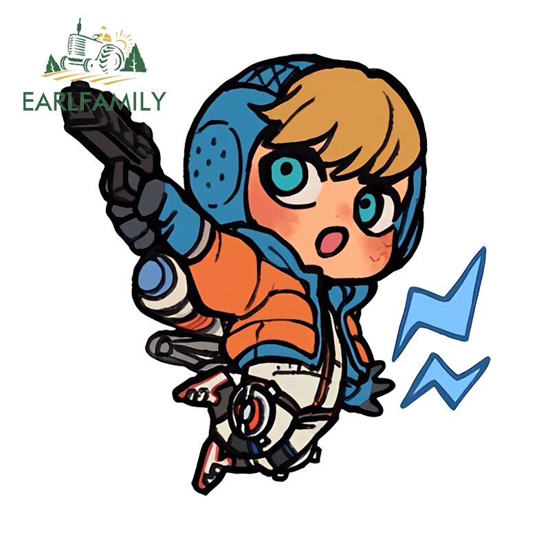 EARLFAMILY, 13 см × 12,7 см, прекрасный Apex Legends Wattson, очаровательные автомобильные наклейки, забавные мультяшные наклейки, водонепроницаемые автомобильные гаджеты