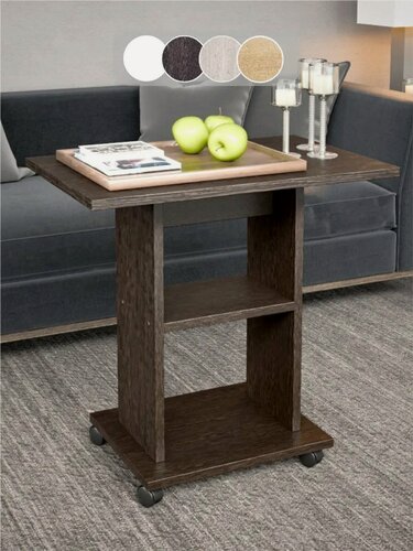 Изображение товара Досто Столик кофейный на колесиках журнальный, приставной, придиванный 62х40х60 см, Венге