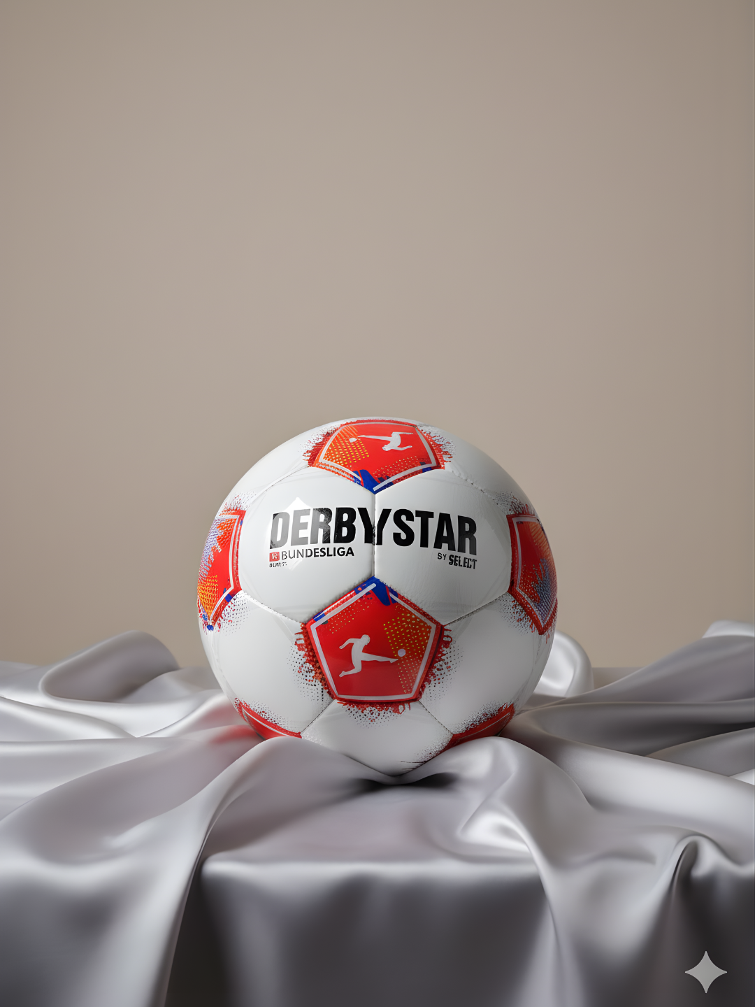 Футбольный мяч бело-красный для любительских и профессиональных игр