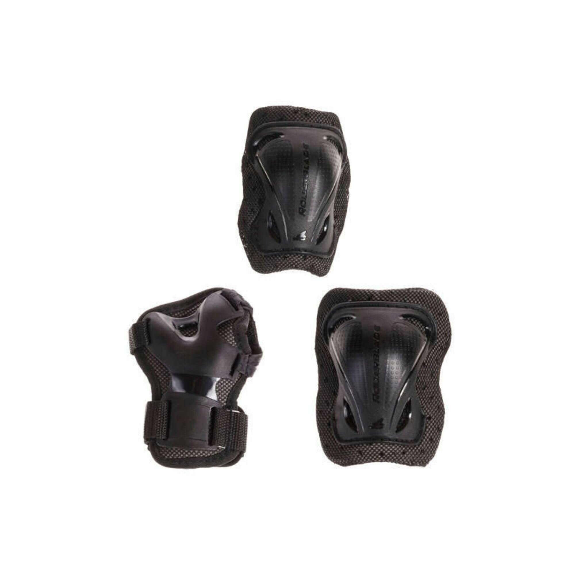 Набор детских протекторов Rollerblade Skate Gear Junior 3 Pack черный 2022, Decathlon, Цвет: Черное, Размер: XS