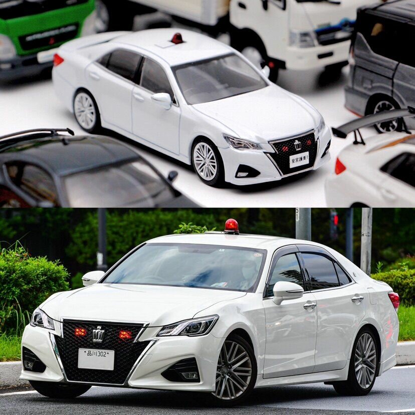 RaiS Toyota Crown GRS214 Масштаб 1:43 Модель японского полицейского автомобиля Императорской гвардии