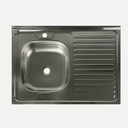 Изображение товара Мойка кухонная "Владикс", накладная, без сифона, 80х60 см, левая, нержавеющая сталь 0.4 мм