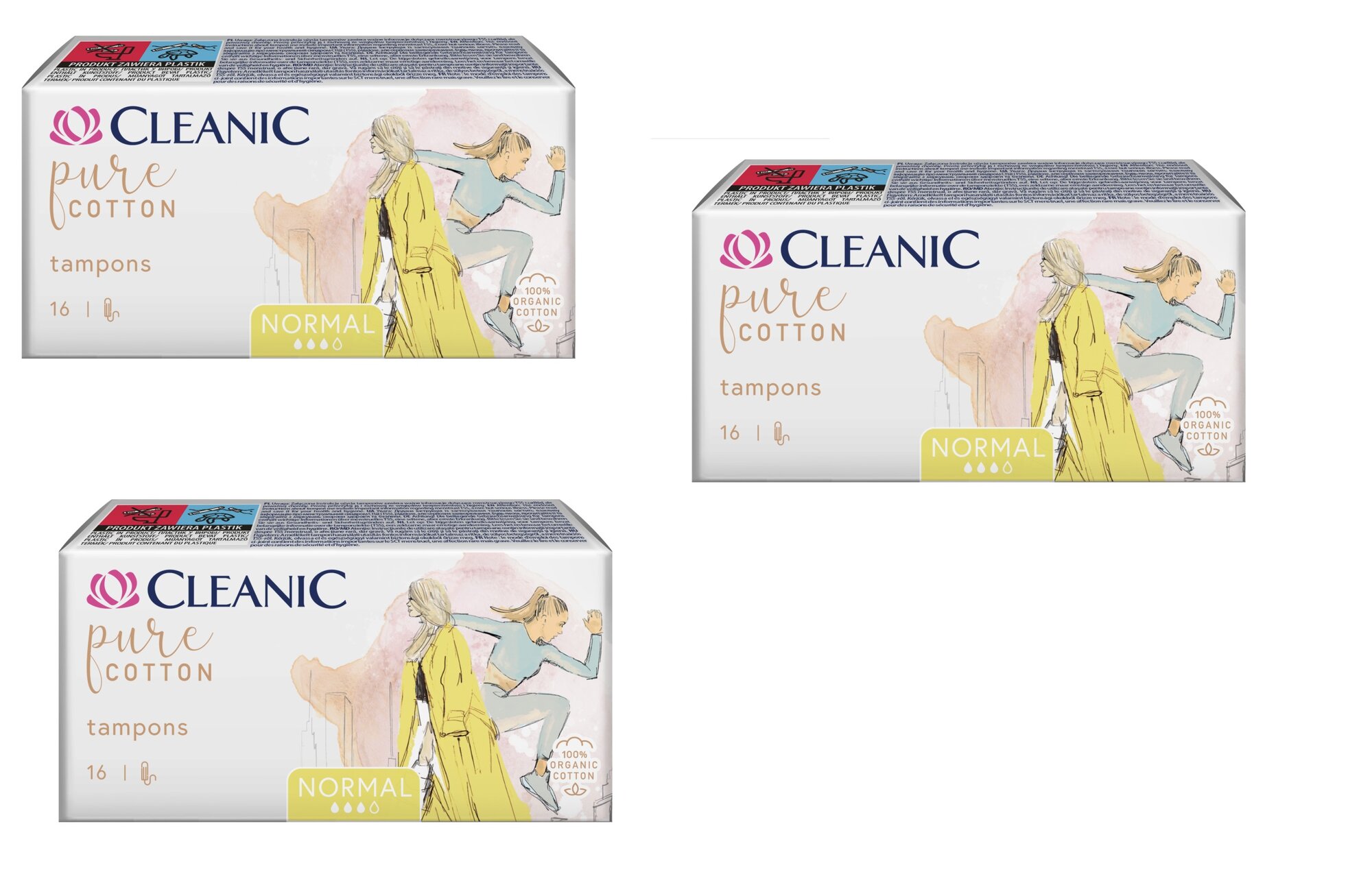Тампоны Cleanic Pure Cotton Normal 16 шт 3упаковки
