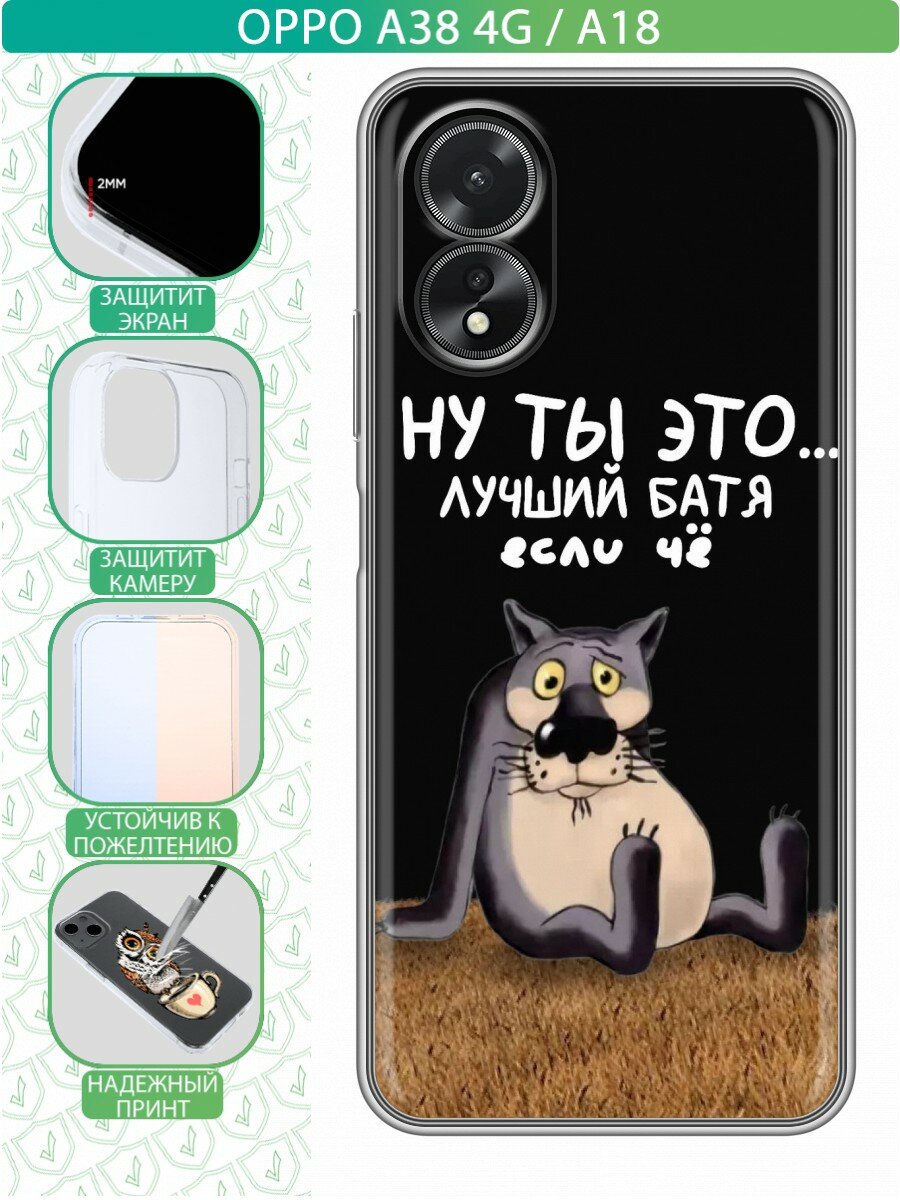 Чехол для Oppo A38, Oppo A18 с принтом Для лучшего папы (Оппо А38, Оппо А18)