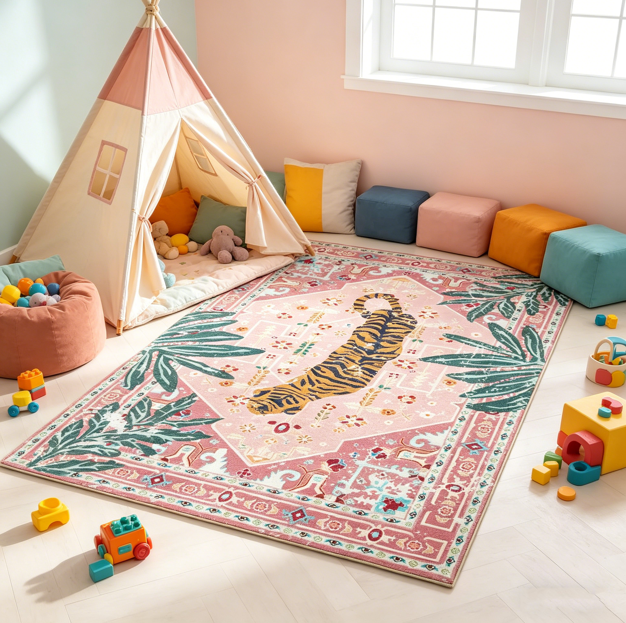 Розовый, Jungle, ковер из тигра, оверсайз 1.6x2.3м (горячая распродажа)