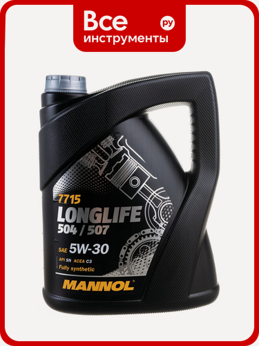 Изображение товара Синтетическое моторное масло MANNOL LONGLIFE 504/507 5W-30 5 л 7001 эффективной работы