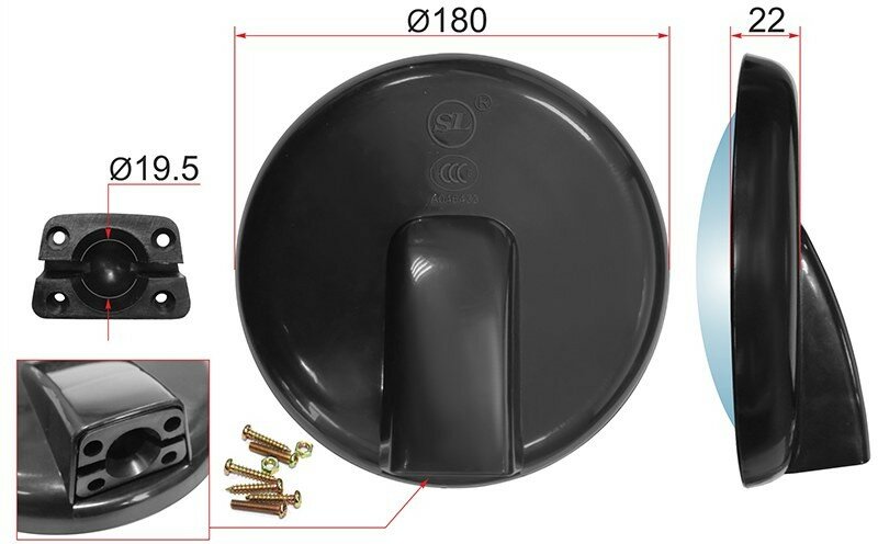 Зеркало SAT SL-630 NISSAN CONDOR d180mm круглое