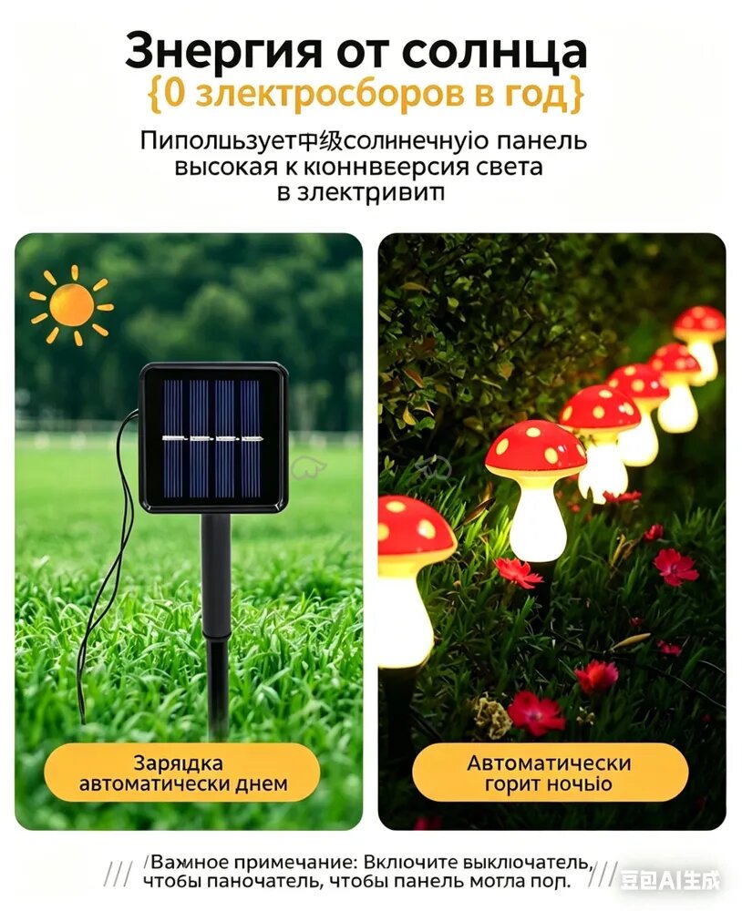 Электрогирлянда Домики Люминесцентная (энергосберегающая) 12 ламп, 0.15 м, питание Солнечная батарея, 12 шт
