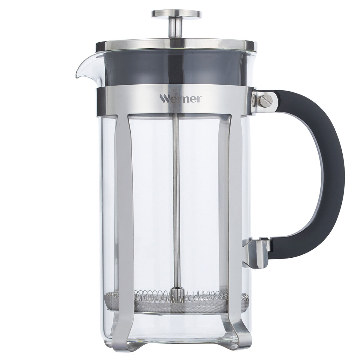 Френч-пресс Werner "Vescona" 50105 серебристый боросиликатное стекло 1 л