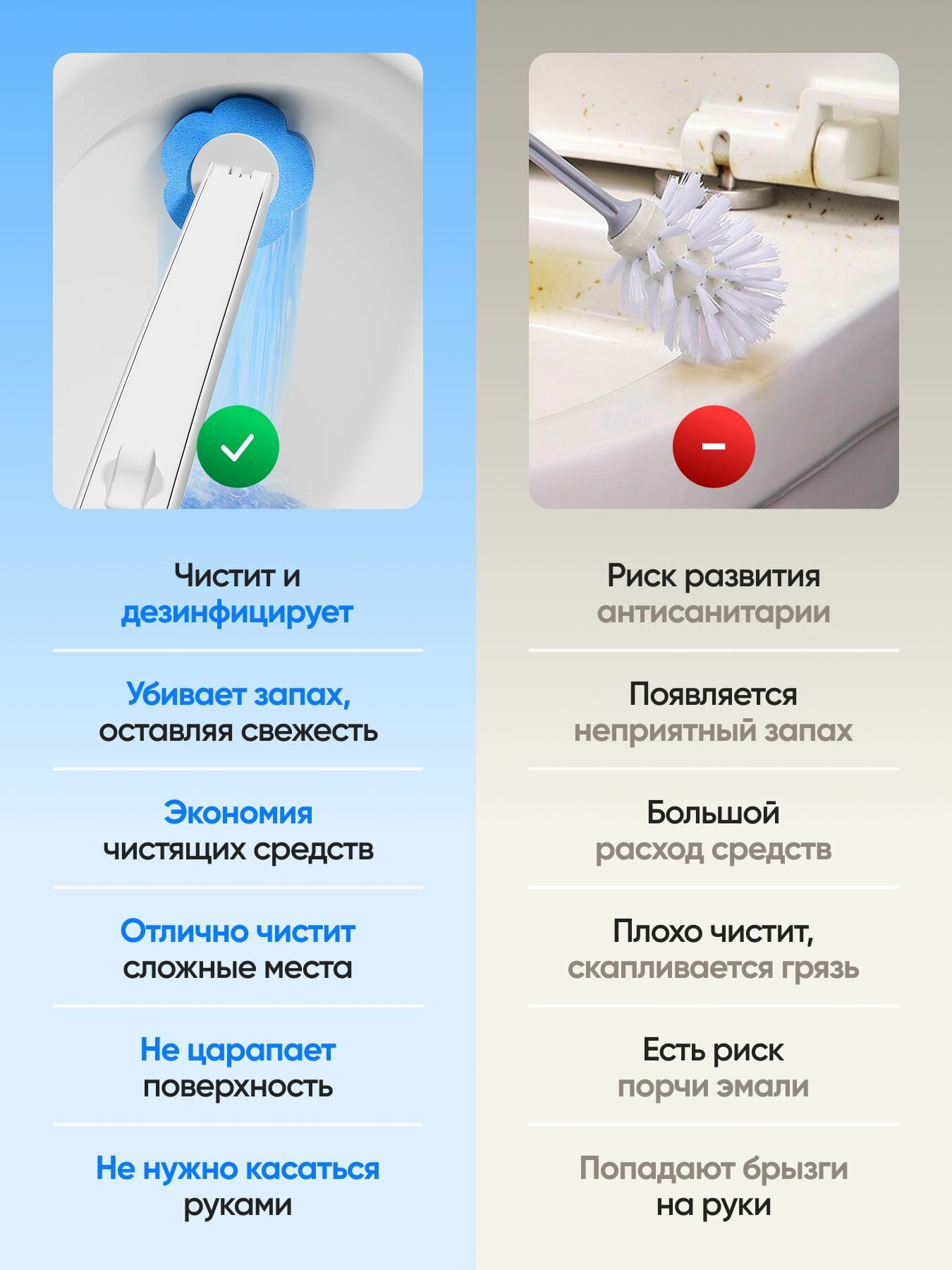 Насадки для бесконтактного ершика 3 вида, 18шт — фото 1