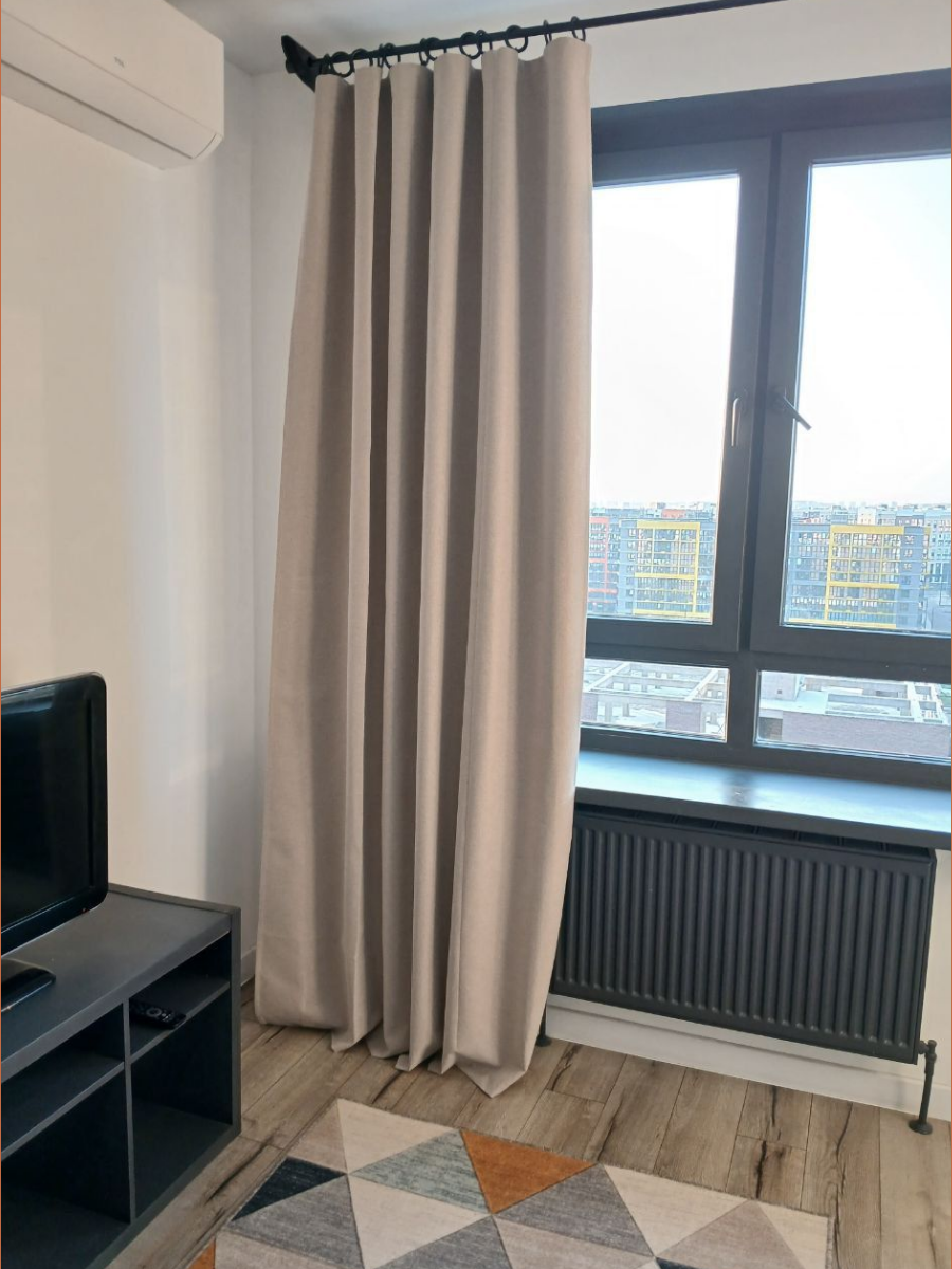 Шторы блэкаут 100% затемнения, бежевый цвет , 200 см * 260 см. — фото 1