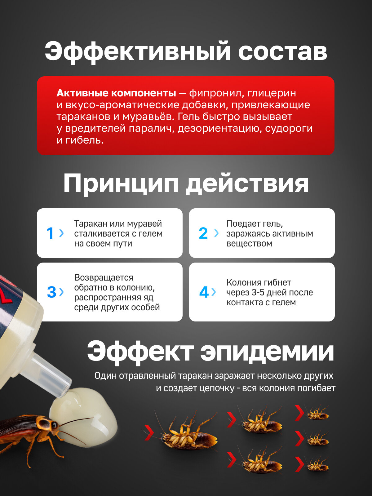 Средство от тараканов и муравьев Maguse, гель инсектицидный в шприце, 30 г, 1 шт — фото 1