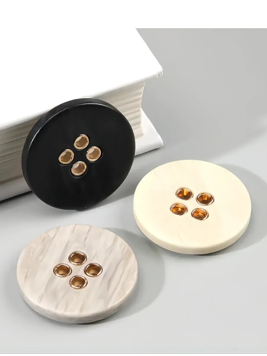 Набор черных пуговиц для пальто/пиджака — фото 1