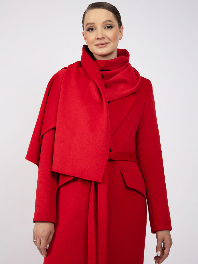 Пальто, размер 44, красный