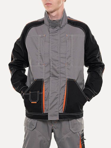 Изображение товара Куртка рабочая Мастер, мужская, серая, размер 56-58, рост 170-176, летняя, много карманов, плотная ткань