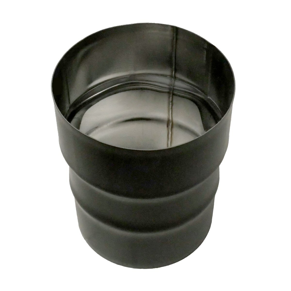 Переходник для дымохода везувий BLACK D110/115 мм L-105 мм (AISI 430/08мм) МП (К)