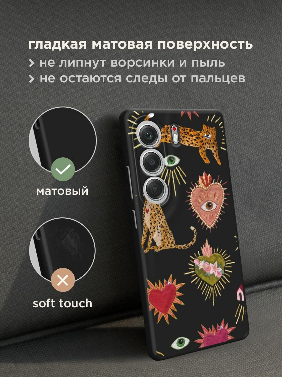 Черный матовый чехол на Tecno Camon 40 / Текно Камон 40 с принтом "Сюрреализм паттерн" — фото 1