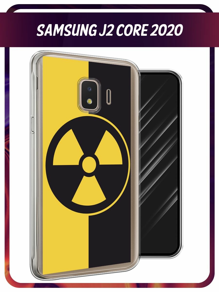 Чехол на Samsung Galaxy J2 Core (2018/2020) / Самсунг Галакси J2 Core (2020) с принтом "Эмблема черно-желтая"