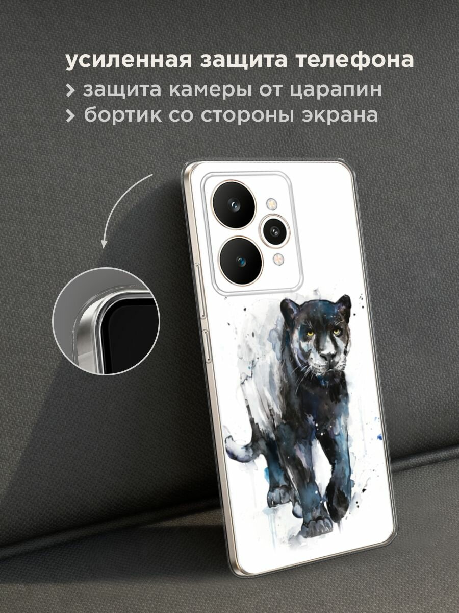 Силиконовый чехол на Realme 15 / Реалми 15 с принтом "Пантера арт 3" — фото 1