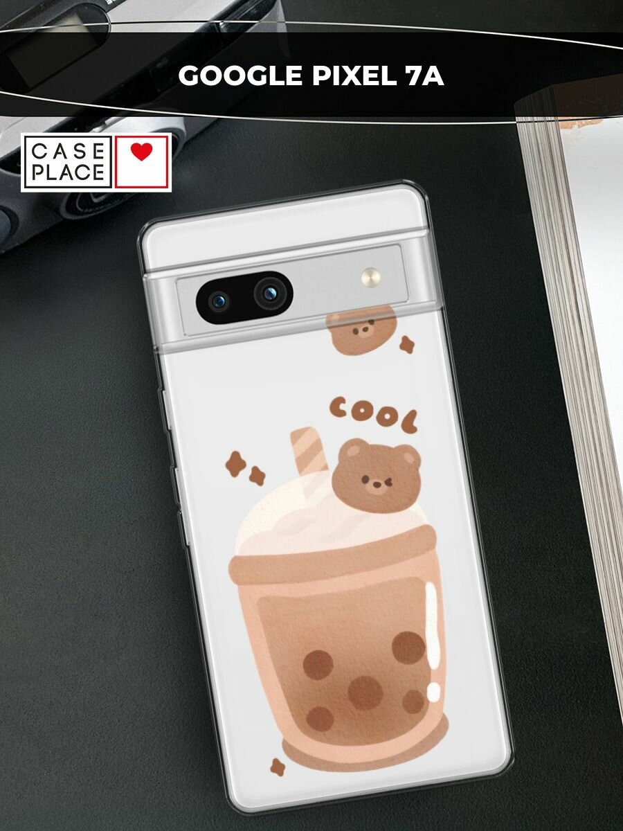 Чехол на Google Pixel 7a / Гугл Пиксель 7a с принтом "Кофе 2", прозрачный