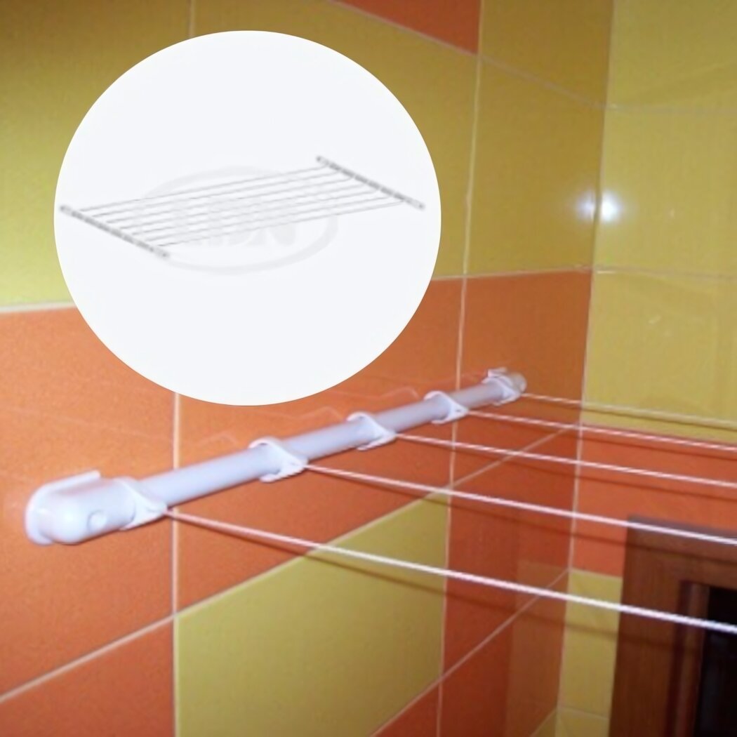 Настенная сушилка для белья «Джаз» 7 линий передвижная белая для экономии пространства