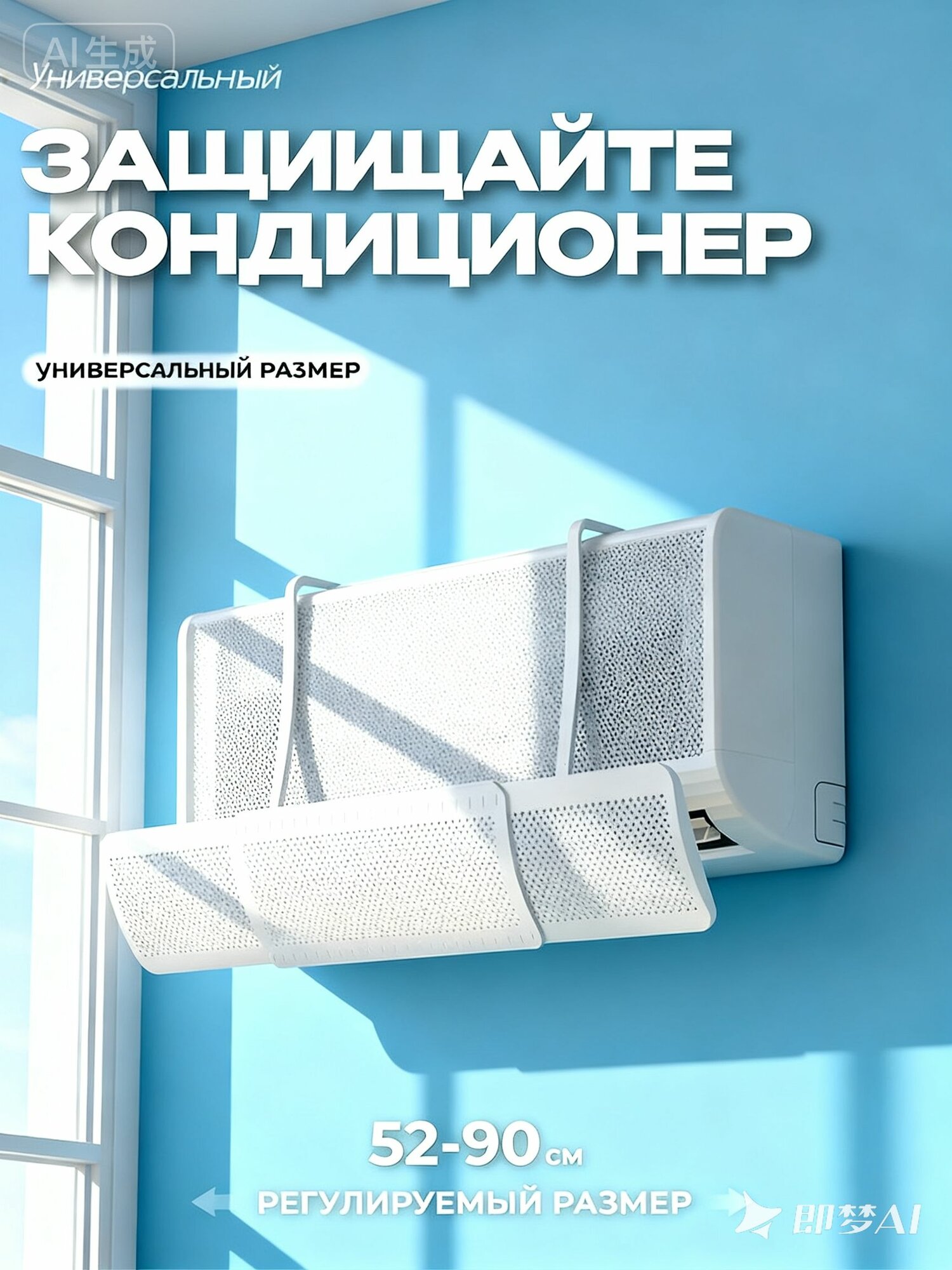 Защитный экран для кондиционера 52 - 90 см регулируемый универсальный  отражатель  рассеивающий экран