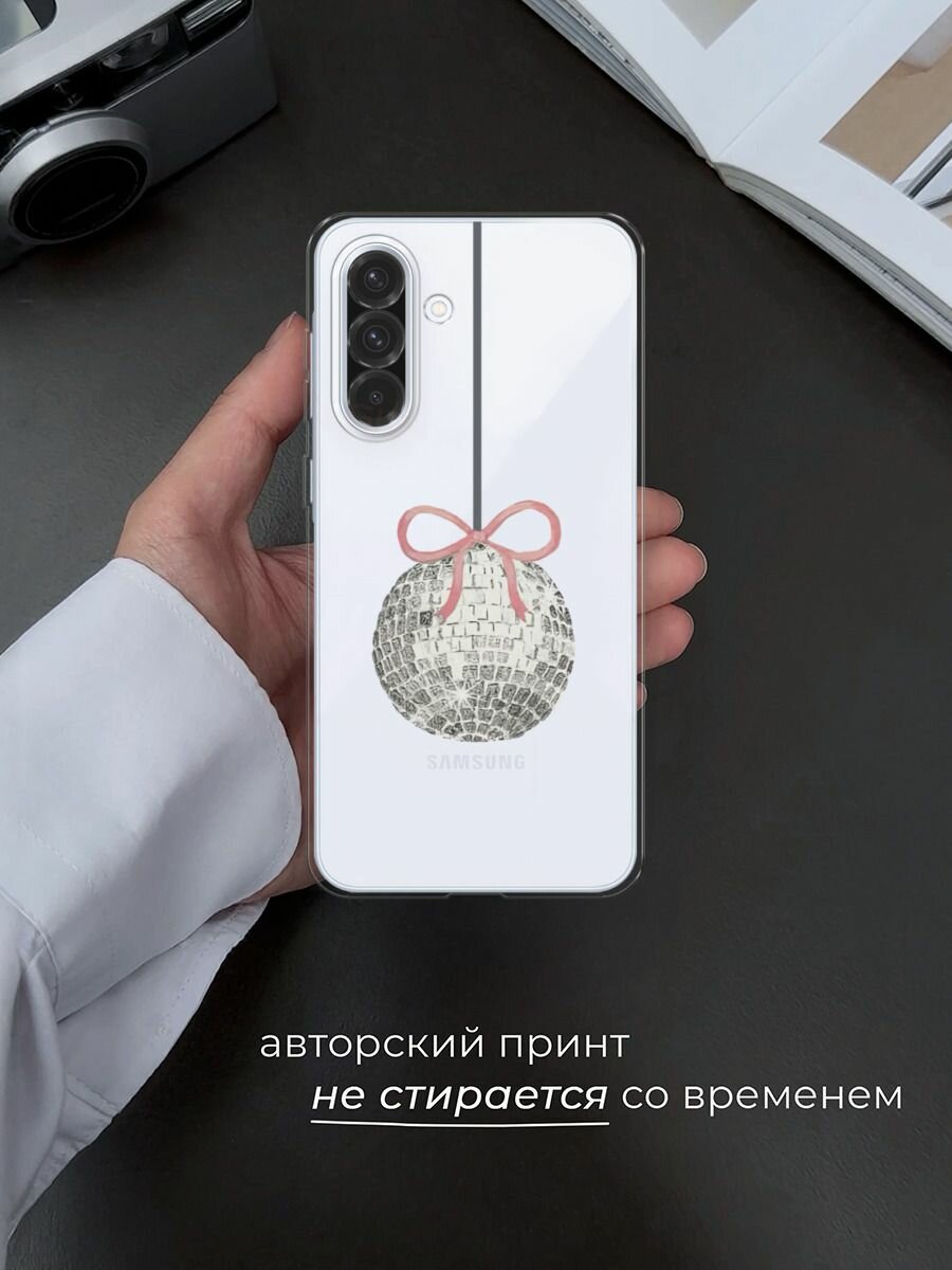 Чехол на Samsung Galaxy A36 5G / Самсунг A36 5G с принтом Новогодний диско шар, прозрачный — фото 1